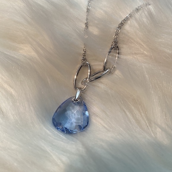Swarovski crystal silver and blue necklace NEW - Picture 2 of 5